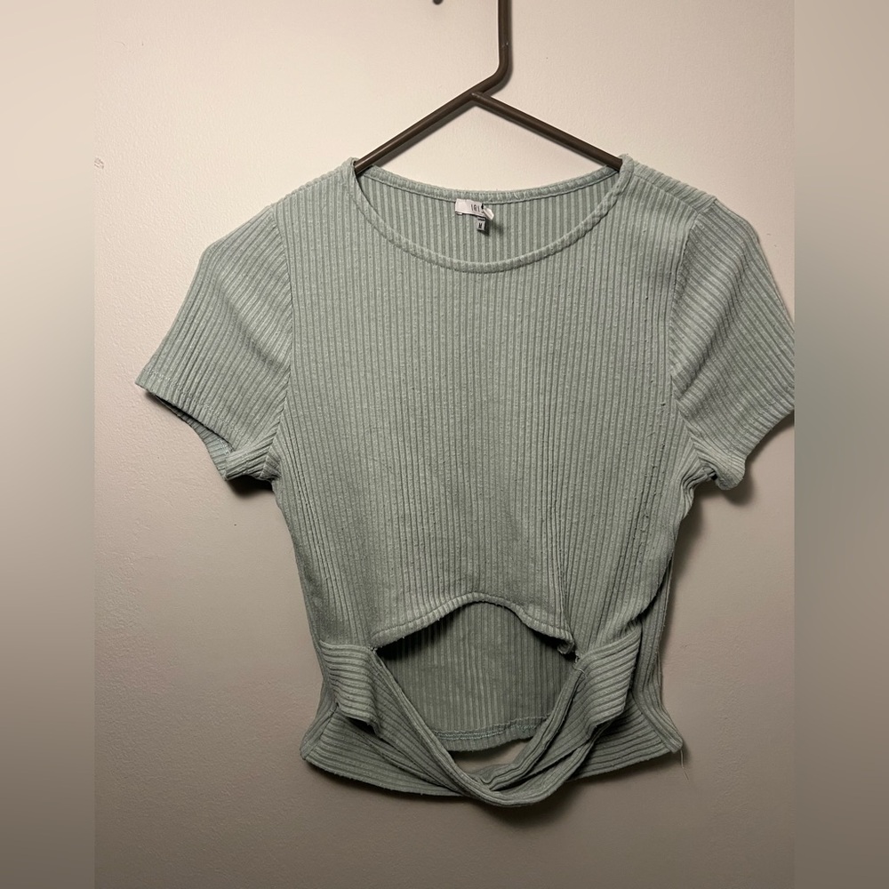 Women's Ribbed Knit Top - Light Green